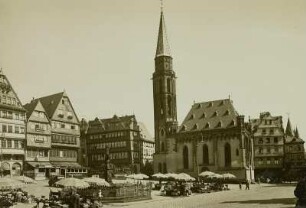 Frankfurt am Main, Römer : Frankfurt am Main. Nikolaikirche am Römerberg und Justizia-Brunnen