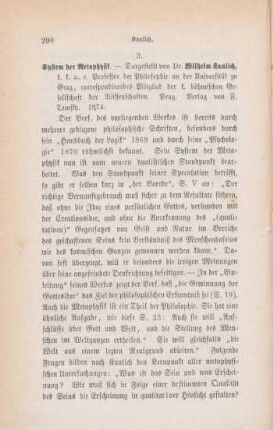 298-314 [Rezension] Kaulich, Wilhelm, System der Metaphysik