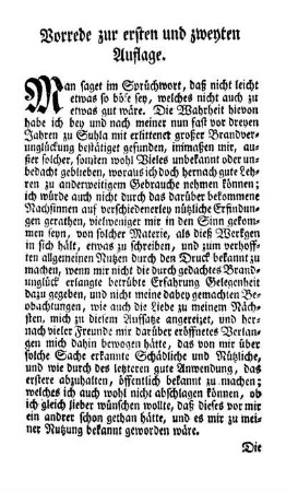 Vorrede zur ersten und zweyten Auflage