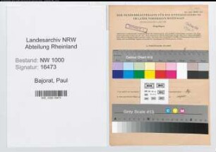 Entnazifizierung Paul Bajorat, geb. 03.11.1886 (Vertreter)