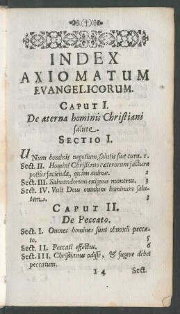 Index Axiomatum Evangelicorum