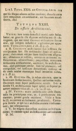 Titulus XXIII. De officio Archidiaconi.