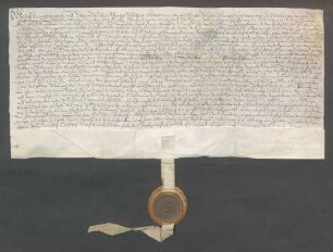 Michael Spengel, Schultheiß, und genannte Mitglieder des Gerichts zu Zeutern beurkunden eine Gültverschreibung des Michel Gebler und seiner Ehefrau Margaretha über 20 Gulden gegenüber Wilhelm Rehm, Generalkollektor zu Udenheim.