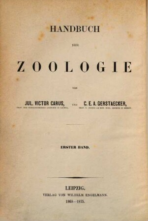 Handbuch der Zoologie. 1, Wirbelthiere, Mollusken und Molluscoiden