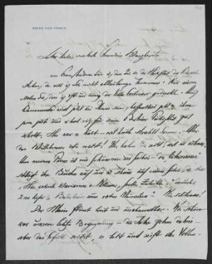 Brief von Fritz von Unruh an Margarete Hauptmann