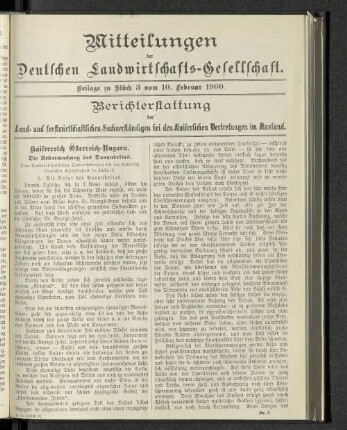 Beilage zu Stück 3 vom 10. Februar 1900.