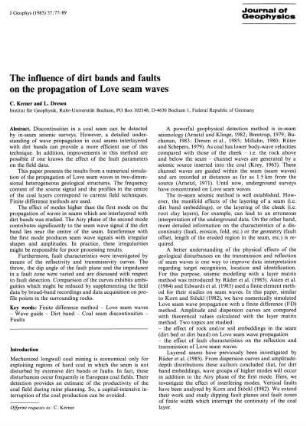The influence of dirt bands and faults on the propagation of love seam waves