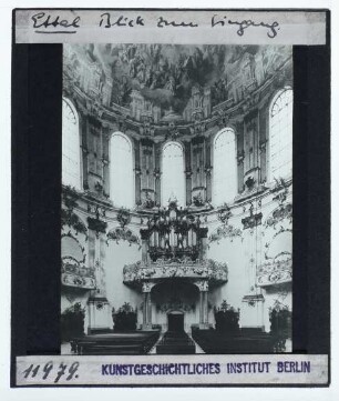 Ettal, Klosterkirche Mariä Himmelfahrt : Innenansicht, Blick nach W