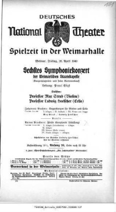 Sechstes Symphoniekonzert