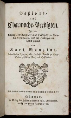 Paßions- und Charwoche-Predigten