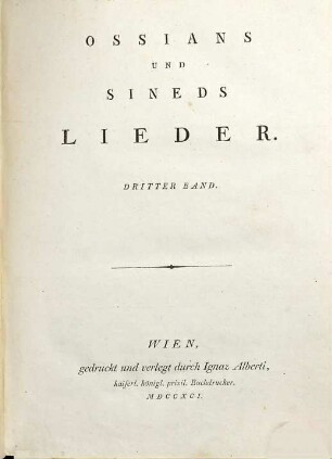 Ossians und Sineds Lieder, 3