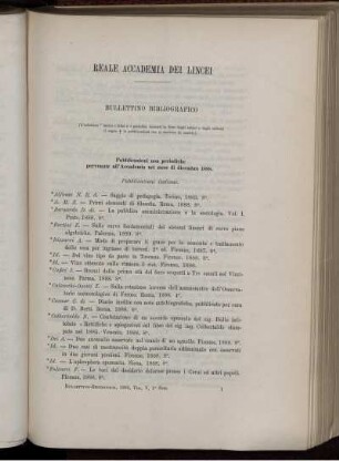 Reale Accademia Dei Lincei Bullettino Bibliografico