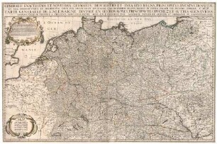 Generalis Exactissima Et Novissima Germaniæ Descriptio Et In Ea Eivs Regna, Principatvs, Dvcatvs, Dynastiæ, Et Alia Dominat[us], Vsqve In Hodiernvm, Per Melchiorem Tavernier, Calcographvm Regivm, Parisiis In Insvla Palatii Svb Insignio Sphæræ Ao. 1638.