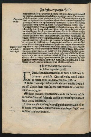 De venerabili sacramento in festo corporis christi.