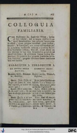 Colloquiua Familiaria.