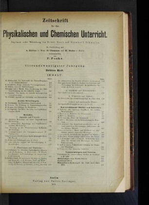 Vierundzwanzigster Jahrgang. Drittes Heft.