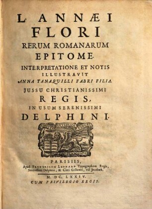 L. Annaei Flori Rerum Romanarum Epitome