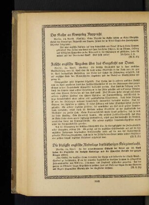 Der Kaiser an Kronprinz Rupprecht.