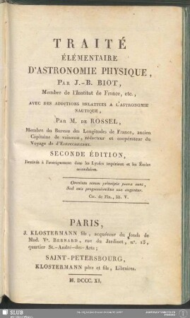 3: Traité Élémentaire D'Astronomie Physique