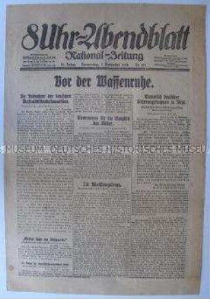 Berliner Tageszeitung "8Uhr-Abendblatt" zum bevorstehenden Kriegsende