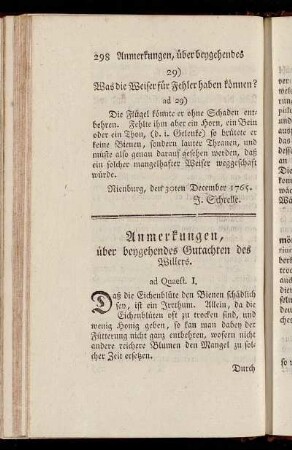 Anmerkungen, über beygehendes Gutachten des Willers