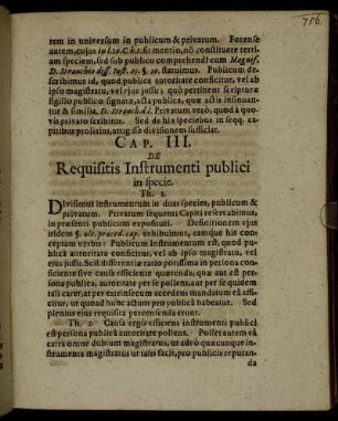 Cap. III. De Requisitis Instrumenti publici in specie.