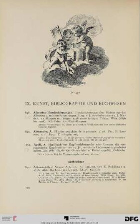 IX. Kunst, Bibliographie und Buchwesen (Nr. 848-1116)