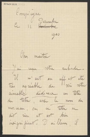 Brief an Charles Dancla : 11.12.1900