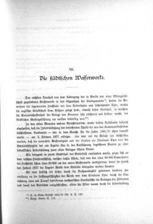 VII. Die städtischen Wasserwerke