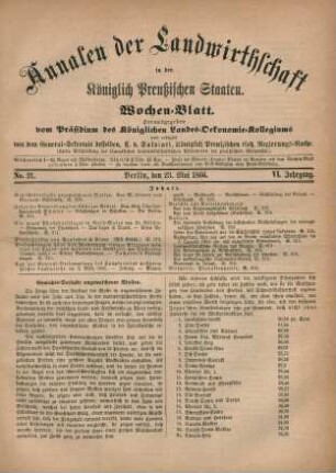 No. 21. Berlin, den 23. Mai 1866. VI. Jahrgang.