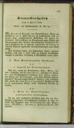 Steuerstrafgesetz vom 4. April 1838