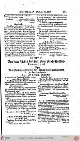 CAP. III. Von derer Fürsten des Heil. Röm. Reichs Canzley-Ceremoniel