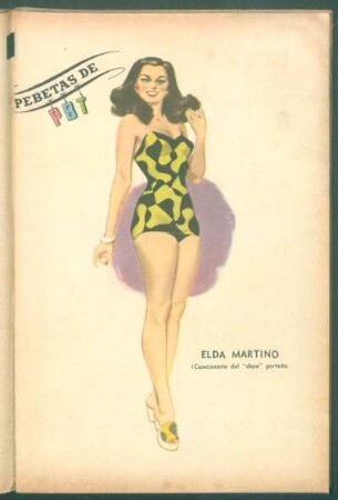 Elda Martino (cancionista del "show" porteño) - [Caricatura] : Pebetas de PBT