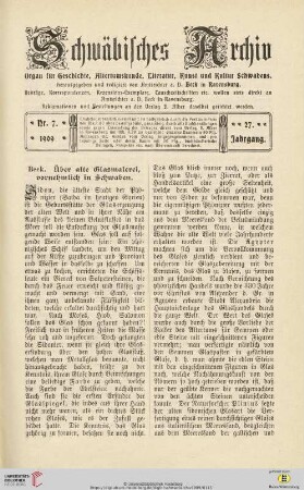 27: Über alte Glasmalerei, vornehmlich in Schwaben, [1]