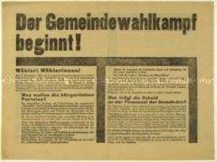 Aufruf der SPD zu den Kommunalwahlen 1929