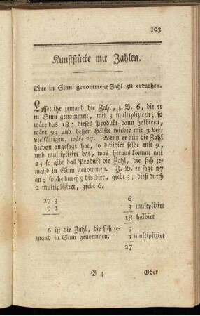 Kunststücke mit Zahlen.