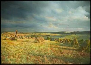 Langenhennersdorf, Nach dem Gewitter : Langenhennersdorf. Blick übers Feld. Gewitterstimmung
