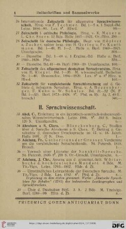 II. Sprachwissenschaft (Nr. 33 - 231)