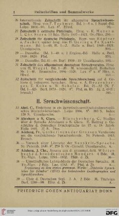 II. Sprachwissenschaft (Nr. 33 - 231)