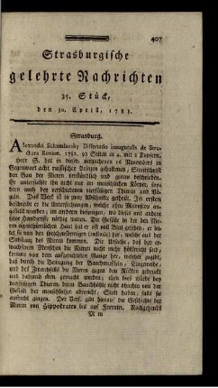 35. Stück, den 30. Aprill, 1783.