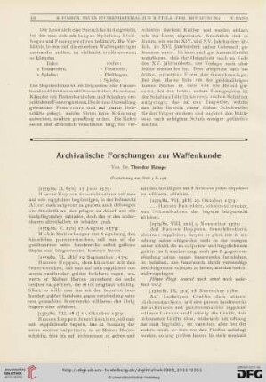5: Archivalische Forschungen zur Waffenkunde, [9]