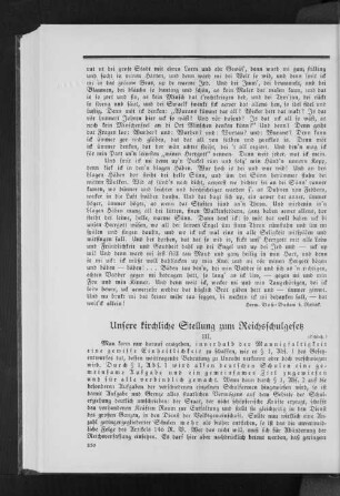 Unsere kirchliche Stellung zum Reichsschulgesetz