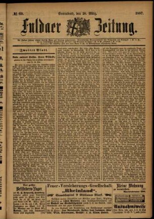 Ausgabe vom Samstag, den 26. März 1887.