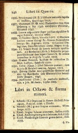 Libri in Octavo & forma minori.