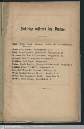 Nachträge während des Druckes