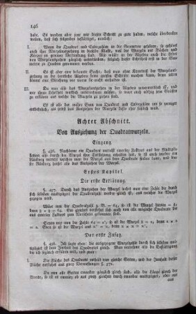 Achter Abschnitt. Von Ausziehung der Quadratwurzeln.