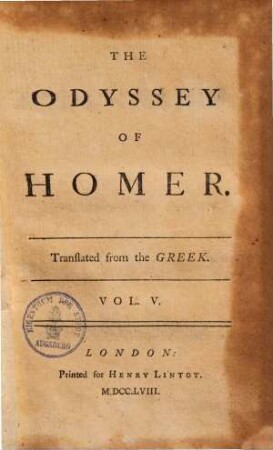 The Odyssey of Homer, 5