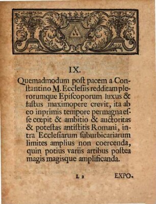 Novitatem regiminis monarchici in ecclesiam universam, Dissert. III.