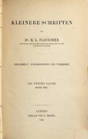 Kleinere Schriften : Gesammelt, durchgesehen und vermehrt, 2