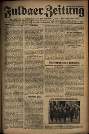 Erste Ausgabe vom Sonntag, den 24. November 1929.